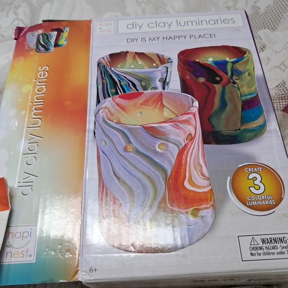 HapiNest DIY Clay Luminaries Kit New in Box Craft Activity Set - Picture 3 of 6
